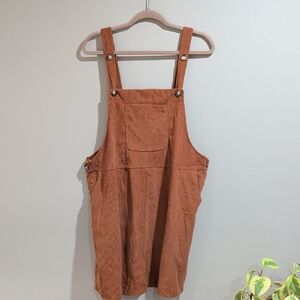 Rust Corduroy Pinafore Dress